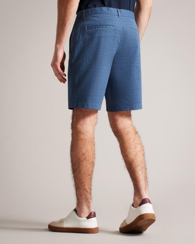 Short Ted Baker Regular Fit Geometric Bleu Marine Homme | ZOO-00045283